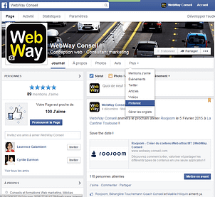Visibilité de votre onglet Pinterest sur votre page Facebook