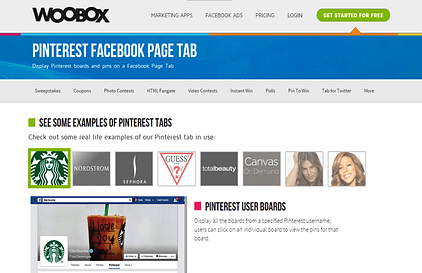 Onglet Pinterest chez Woobox